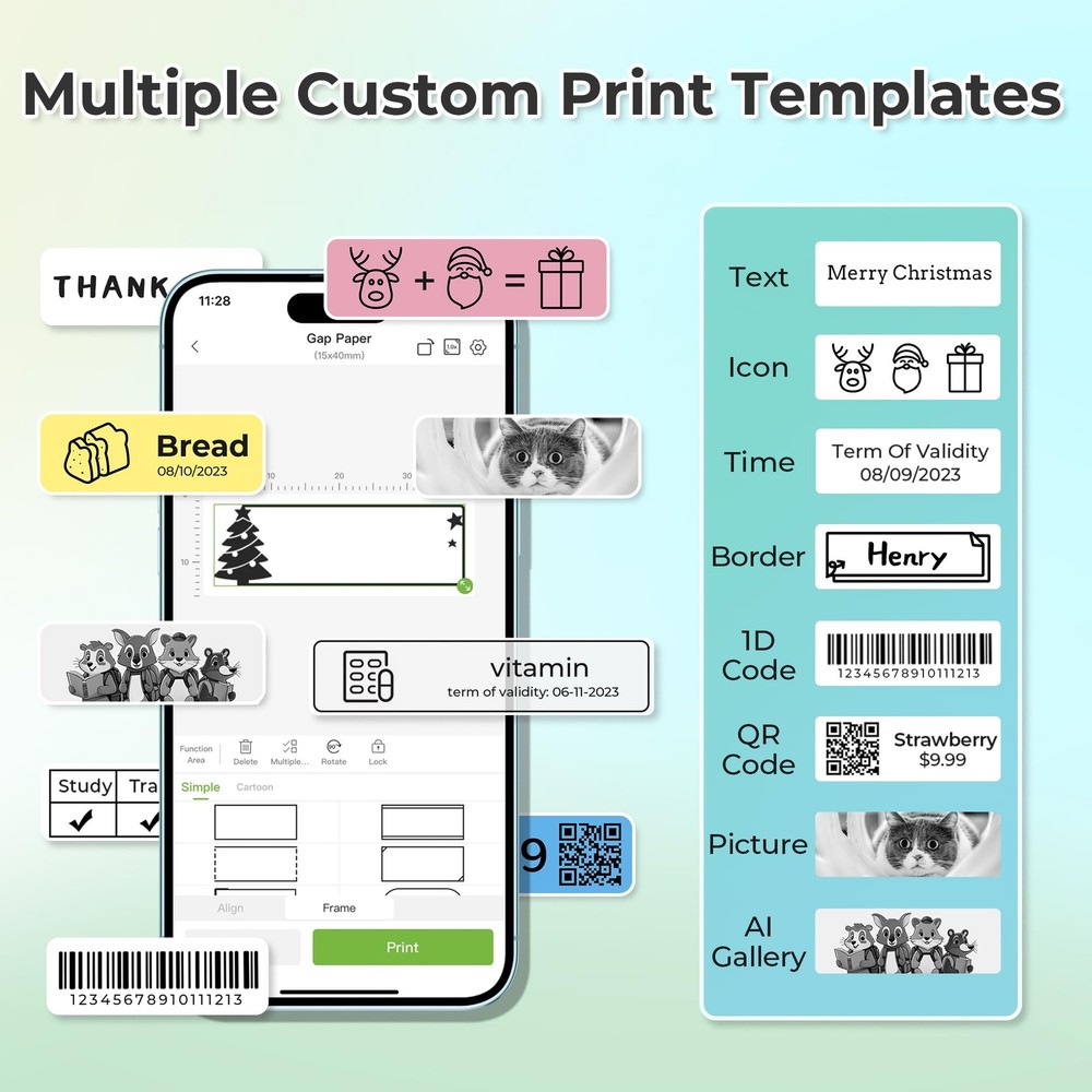 Bluetooth Label Maker P21 with Tape - Wireless Mini Portable Printer for Home & Office Organization