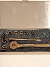 Berylco 10-Pc 1/4” Drive Beryllium Copper Non-Sparking Socket Set w/ Case