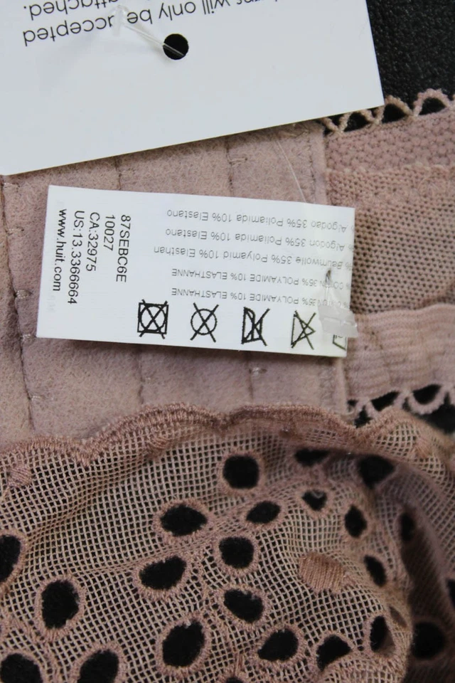 Lencería Huit Mujer Ojales Detalle Encaje Copa Transparente Sujetador con Aros Malva Talla 36E Foto 3 de 4