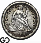 1851 Seated Liberty Dime, Tough Choice AU Better Date
