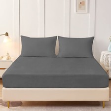 400TC 100% Egyptian Cotton Fitted Sheet 25cm 35cm, 40cm Deep Bed Double King