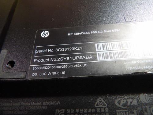 HP ELITEDESK 800 G3 INTEL CORE CORE i5 4GB RAM **NO HD/ NO CADDIE/ NO OS - Afbeelding 5 van 5