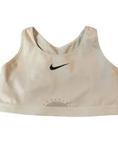 Nike Dri-Fit Sports Bra Women's White With Black Logo Large