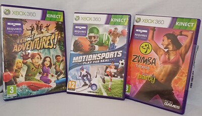 X Box 360 Kinetic Motion Games Sports Kinetic Adventures Zumba alle komplett 