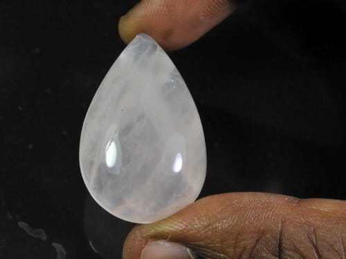 Natural Baby Pink Rose Quartz Pear Cabochon Loose Gemstone 24X37X10MM 63Cts. q36 - Picture 1 of 9