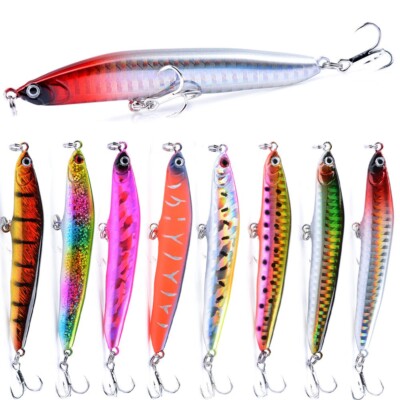 8PCS Fishing Lures 14g Sinking Pencil Bait Artificial