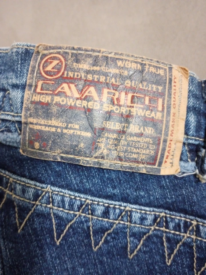 Unique Vintage Z Cavaricci 29" x 31" Thread Embellished Jeans - Image 4 of 4