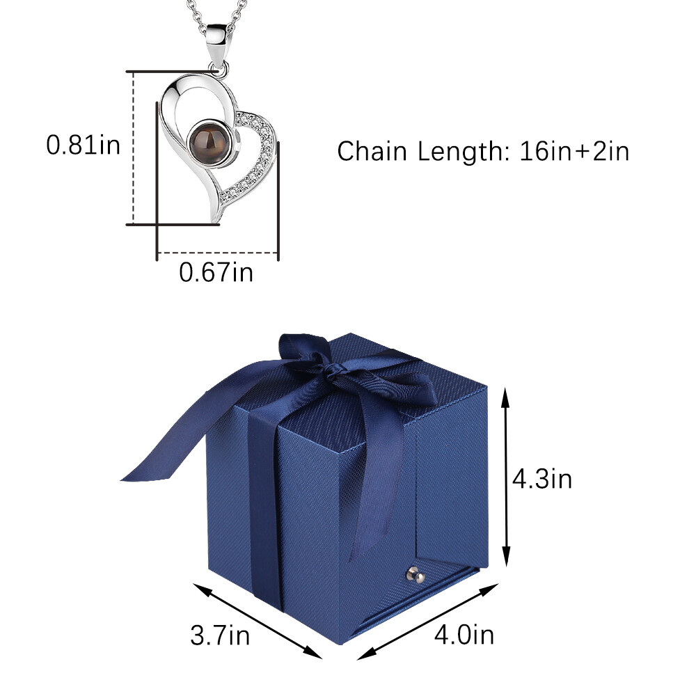 Valentine's Day Jewelry Gift Birthday Gift Projection Pendant Necklace Collarbon