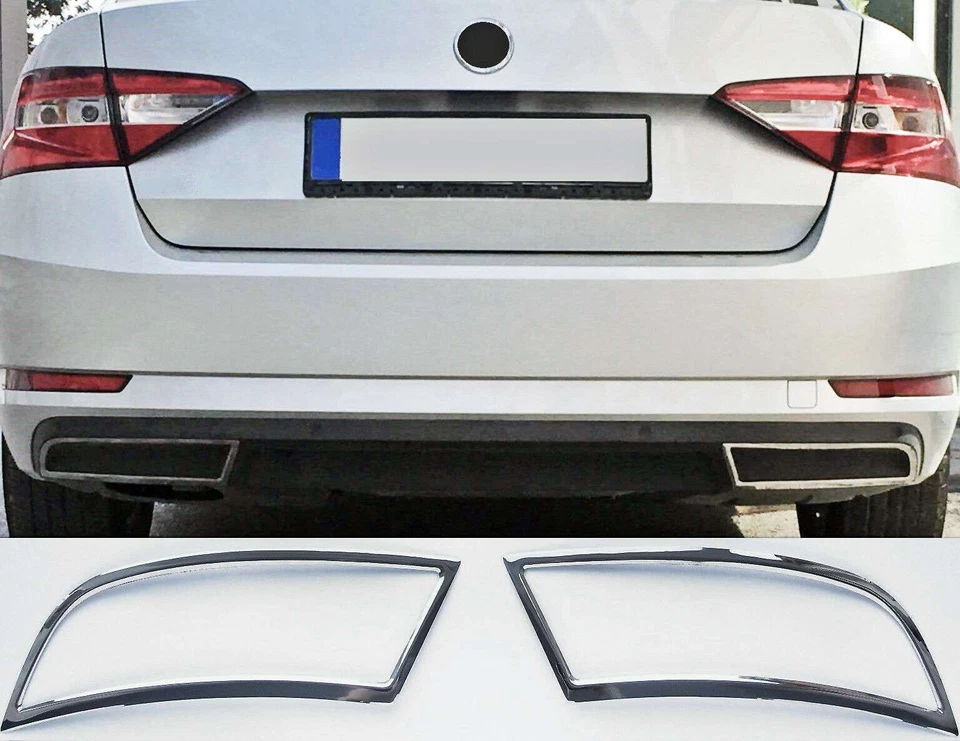 EDELSTAHL AUSPUFF ATTRAPPEN RAHMEN passend für alle SKODA SUPERB III | ab 2015- - Bild 1 von 1