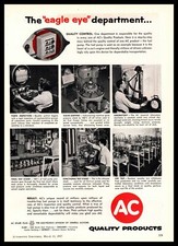 1957 AC Spark Plug Quality Control Inspection Laboratories Vintage GM Print Ad