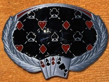 2008 Four Aces Laurel Leaf Great American Products Gambling Belt Buckle Vegas