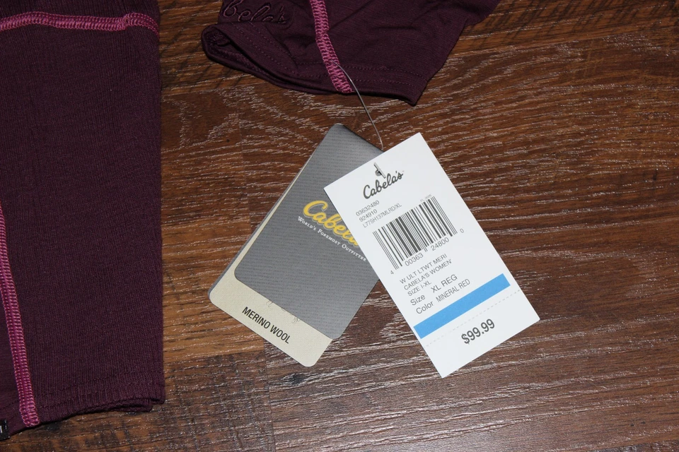 $99 New CABELAS Ultimate Lightweight Merino Wool Quarter Zip Top XL Womens Plum - Image 4 of 4