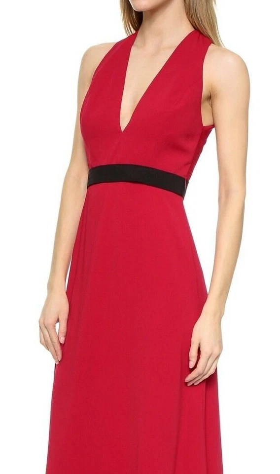 Jill Stuart Womens Sleeveless V-Neck Full Length Ball Gown Dress Red Size 6 - Image 2 of 4