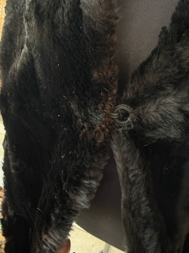 Vintage 50's Black Sheared Mink Shawl Wrap Cape Mortons Washington DC - Picture 9 of 16