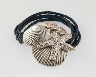 Wunderschönes Sterling Silber Stern Fisch & Seepferdchen Armband von Bat-Ami 27,6 g