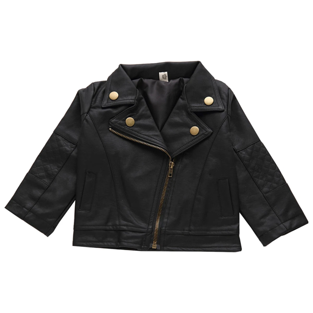 Infant Baby Boy Leather Jacket Long Sleeve Outerwear Turndown