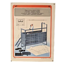 killing cows with electricity ☭ meat blood bones ☭  Soviet Safety Poster 1981