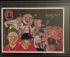 Ohio State Buckeyes Woody Hayes Sketch Card Magnet Print Collectible Artist T.K.
