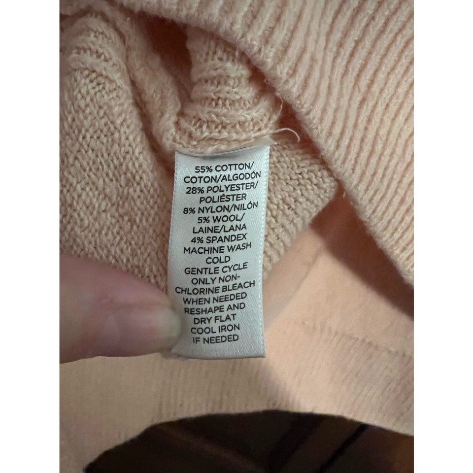 Loft Women's Wool Blend High Low Pullover Sweater Long Sleeve Blush