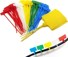 Cable Marker Tie Tags, 104Pcs Self-Locking Zip Tags Write on Label, Nylon Wire L