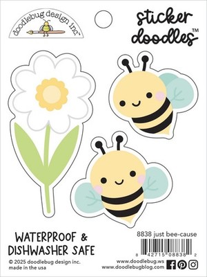 Doodlebug Trinkflasche Aufkleber Doodles - Just Bee-cause, Bee Happy - 5A00312V-1H2LR