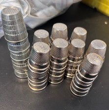 45 Lot x Chrome Tailor/Dressmaker Thimbles Closed Top Assorted small sizes
