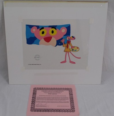 Pink Panther Artist Portrait Original Animation Serigraph CEL Friz Freleng LTD 