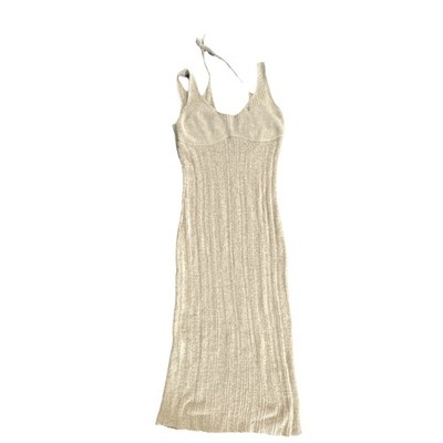 H&M Divided Beige Knit Bodycon Sleeveless Scoop Neck Midi Dress Size L