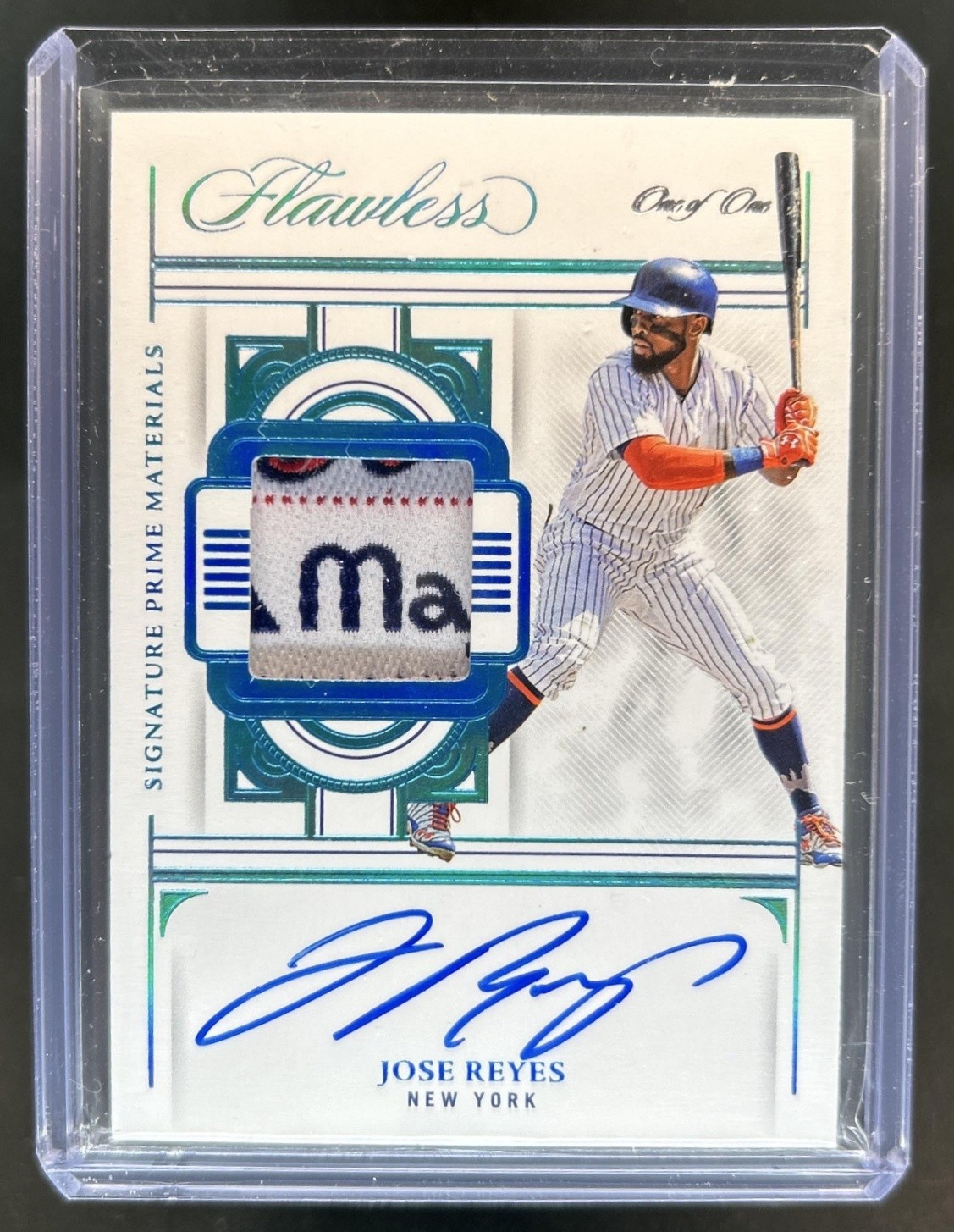 2023 Panini Flawless Jose Reyes Signature Prime Patch Platinum Auto #1/1 Mets view 1