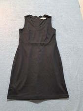 Loft Mini Classic Dress Womens Size 12 Black Casual V Neck Back Zip Sleeveless