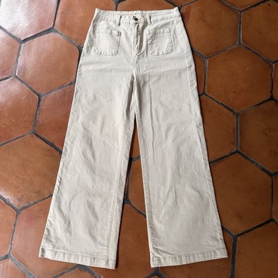 Joyfolie Mia Joy Beige High Rise Wide Leg Jeans Women s Size 31 / 11 Modern