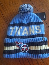 '47 Brand Tennessee Titans Cuffed Winter Knit Hat Cap Pom NFL Beanie Blue-NWT