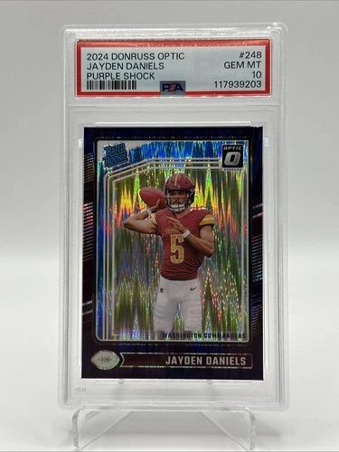 2024 Donruss Optic Jayden Daniels purple shock PSA 10