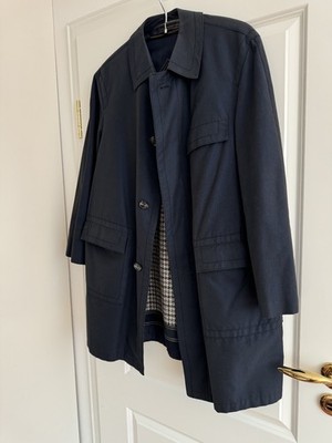  Valmeline Mantel Gr. 48 blau Herren Jacke Trench Coat Kurzmantel M 