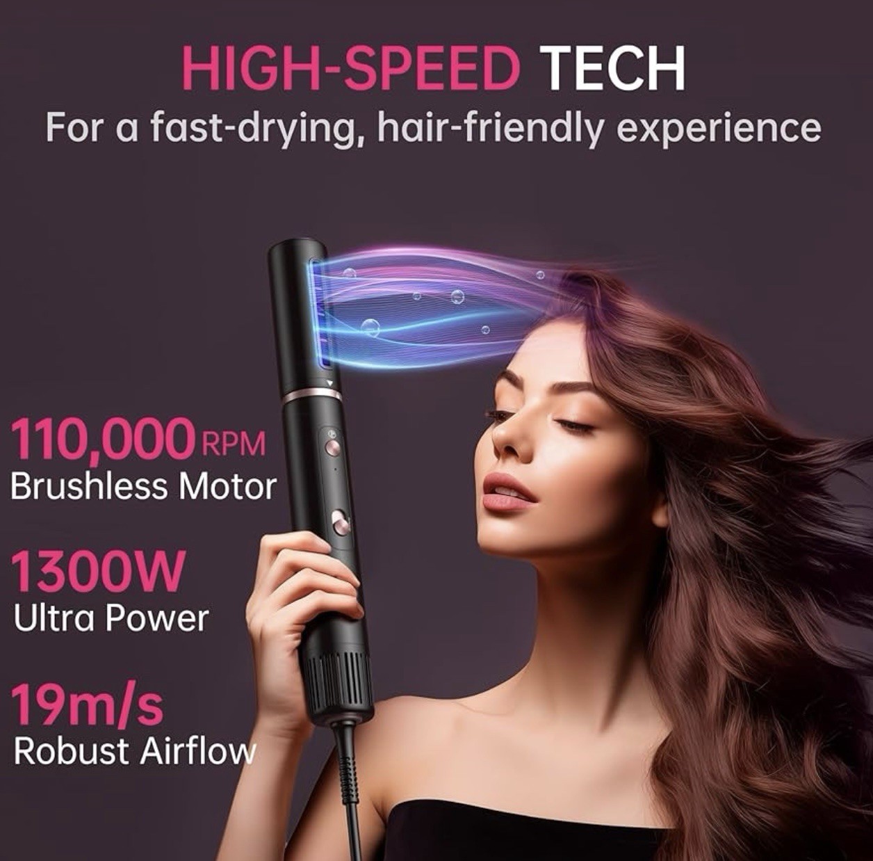 SKIMI Hair Dryer Brush Blow Dry Brush, Multi-Hot Air Styler with 110000RPM Br...