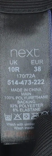 Next Women Black Faux Leather Leggings Size 10 Regular Stretchy Pull-On - Image 4 of 4