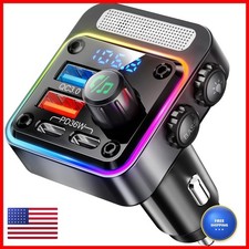Nulaxy BC91 54W Bluetooth 5.3 FM Transmitter Car Adapter 4-Port Fast Charging