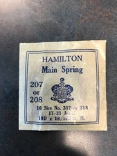 Hamilton Factory 16s Mainspring Factory No. 317 or 318 - Steel