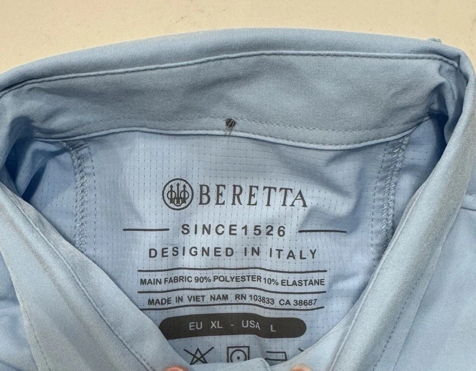 Beretta Men's Large Shirt Flex Short Sleeve Hunting Shirt Vented Back Clear Sky - Image 3 of 4