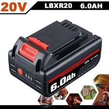 20V Lithium-Ion Battery for Black & Decker 20 Volt LB20 LBX20 LBXR20 6.0Ah