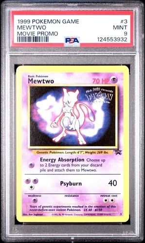 1999 POKEMON GAME MOVIE #3 MEWTWO MOVIE PROMO PSA 9