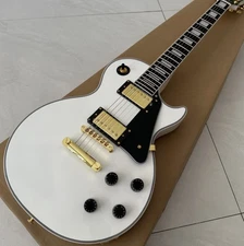 Custom LP electric guitar, rosewood fingerboard, white guitar, shipped from USA