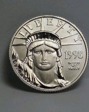 1998 1/4 oz $25 American Platinum Eagle .9995 Fine Platinum Coin #837 2760.00 per troy oz