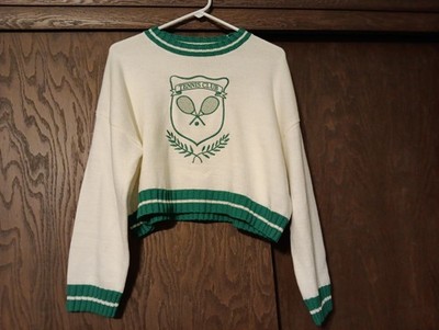 Sincerely Jules Tennis Club Sweater Women s Size Extra Small Knit Cropped Preppy