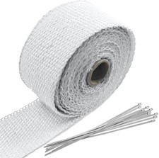 2" x 16 Ft Exhaust Heat Wrap Roll, Manifold Heat Wrap Fiberglass Heat -White