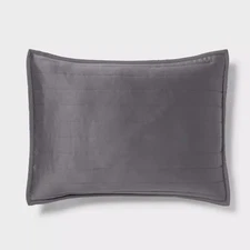 Room Essentials - Standard Polyester Satin Sham Gray New Open