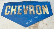 Vintage Chevron Gasoline Sign Heavy Steal Advertising Sign