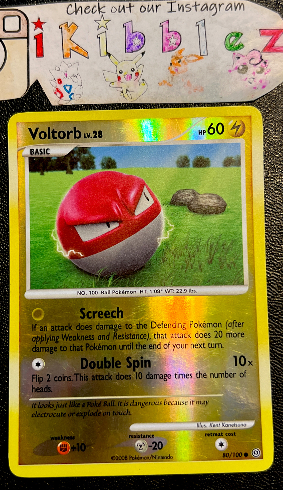 Voltorb 80/100 LP Reverse Holo Stormfront Pokémon Card!