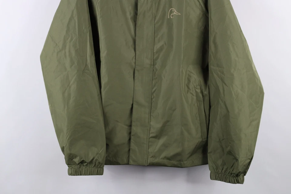 Vintage Ducks Unlimited Mens Large Spell Out Waterproof Hooded Rain Jacket Green - Image 3 of 4