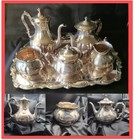 Gorham Sterling Silver Tea Pots .925 Pitcher Vintage Set+Towle Coffee Tray Plate